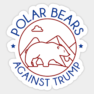 Polar Bears Against Trump Sticker